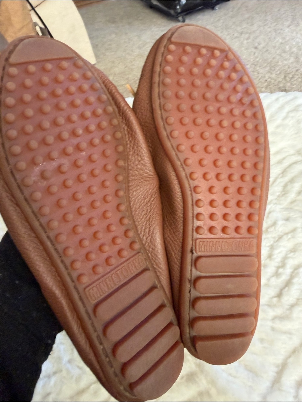 Minnetonka Women’s Deerskin Kilty Moccasins Driving Loafers. Worn Once. SZ 7. - Picture 4 of 7